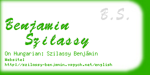 benjamin szilassy business card