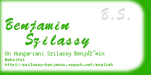 benjamin szilassy business card